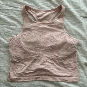Lululemon ebb to street pink ribbed top